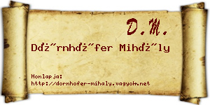 Dörnhöfer Mihály névjegykártya